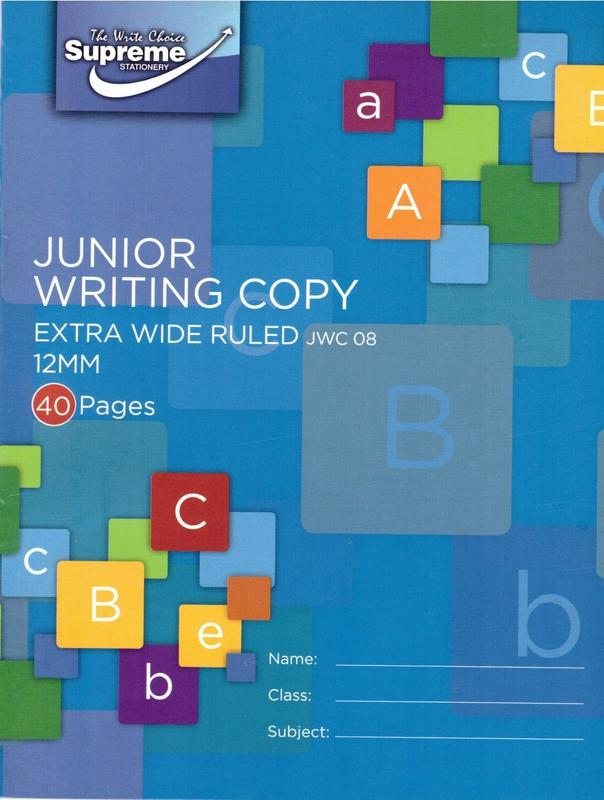 Junior Writing Copy - JWC08 by Supreme Stationery on Schoolbooks.ie