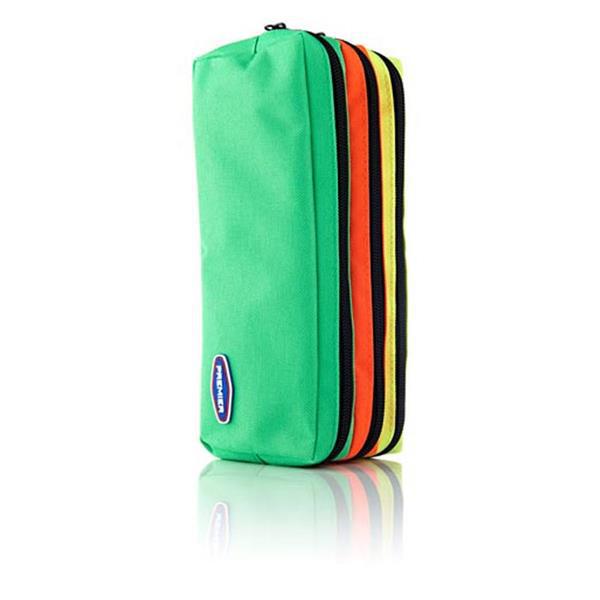 Premier 3 Pocket Zip Pencil Case - Green, Orange and Yellow by Premier Stationery on Schoolbooks.ie