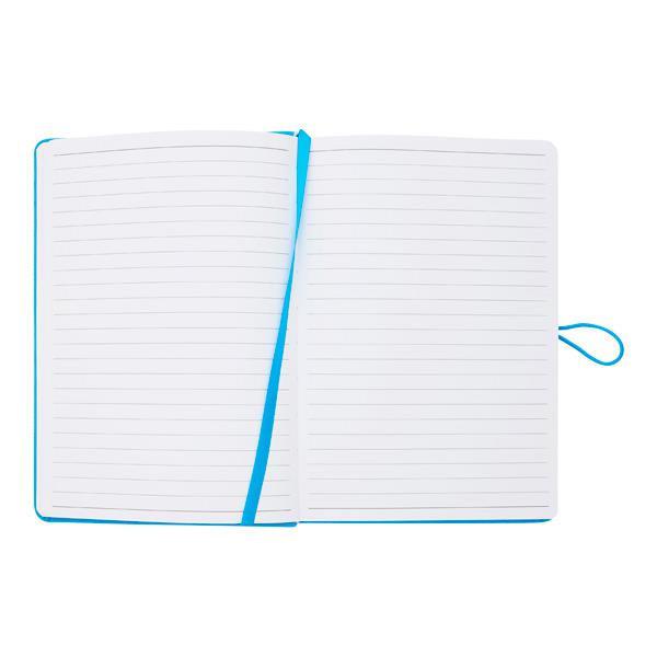 Premto - A5 192 Page Hardcover Pu Notebook With Elastic - Printer Blue by Premto on Schoolbooks.ie