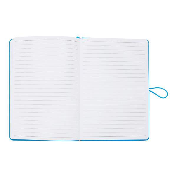 Premto - A5 192 Page Hardcover Pu Notebook With Elastic - Printer Blue by Premto on Schoolbooks.ie