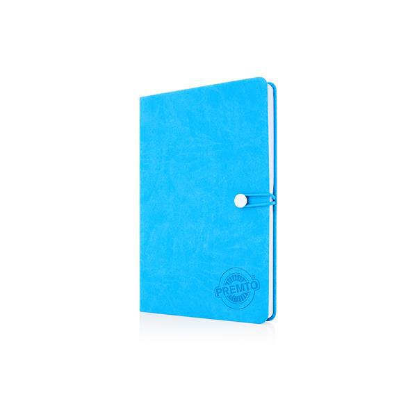 Premto - A5 192 Page Hardcover Pu Notebook With Elastic - Printer Blue by Premto on Schoolbooks.ie