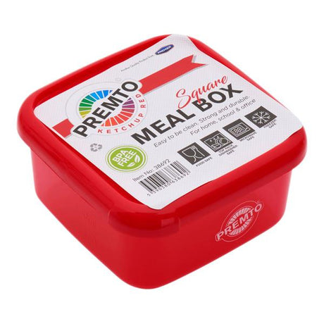 Premto - Pastel Square Meal Box - Ketchup Red by Premto on Schoolbooks.ie