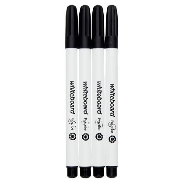 ProScribe - Whiteboard Marker Pens - Black - Pack of 4 by ProScribe on Schoolbooks.ie