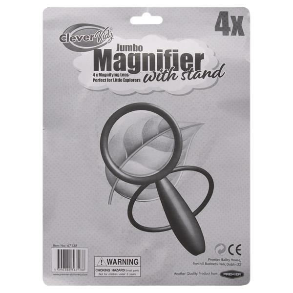 Clever Kidz Jumbo 4x Magnifier W/built-in Stand by Clever Kidz on Schoolbooks.ie