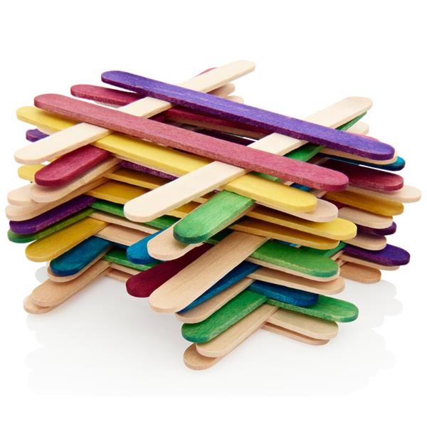 Crafty Bitz - Lollipop Sticks - Assorted Colours - Pack of 50 by Crafty Bitz on Schoolbooks.ie