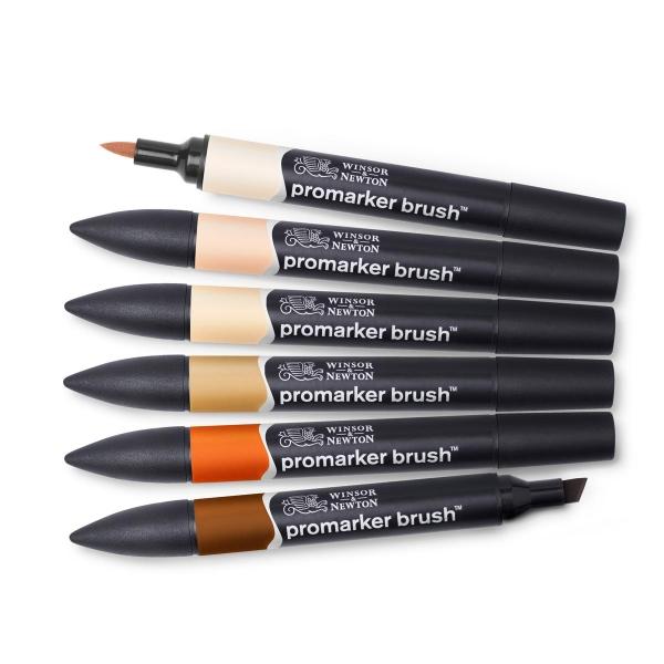 Winsor & Newton - Brushmarker - 6 Skin Tones by Winsor & Newton on Schoolbooks.ie