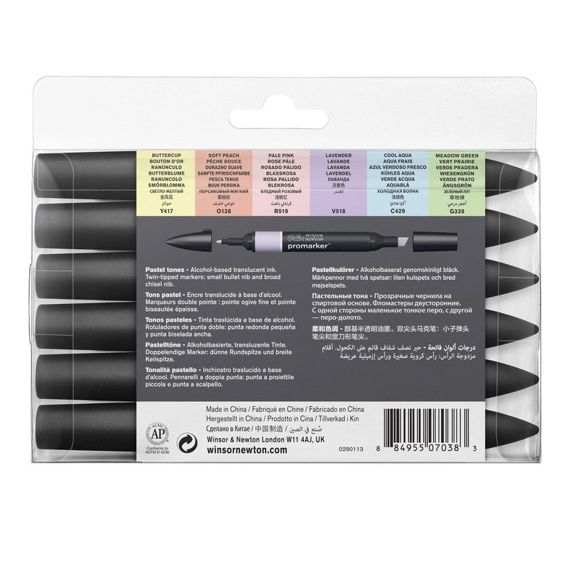 Winsor & Newton - Promarker - Pastel Tones Set of 6 by Winsor & Newton on Schoolbooks.ie