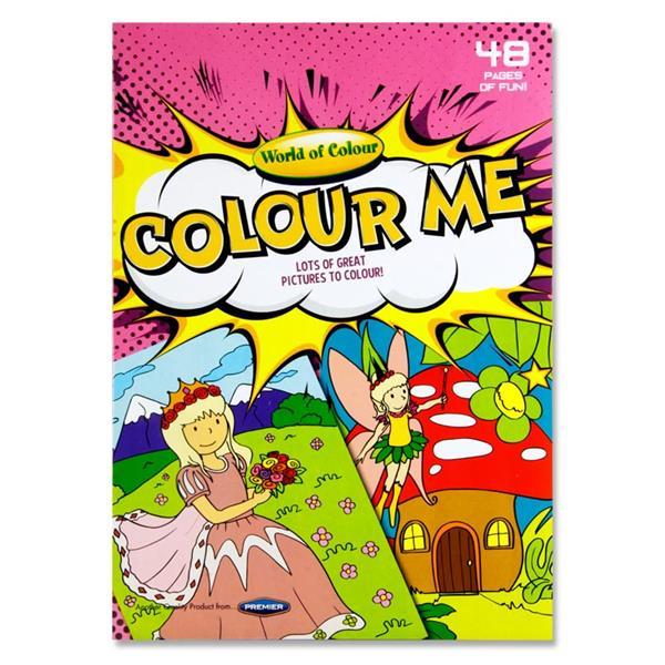 A4 48 Page Colour Fun Perforated Colouring Book - Princesses, Fairies and More by World of Colour on Schoolbooks.ie