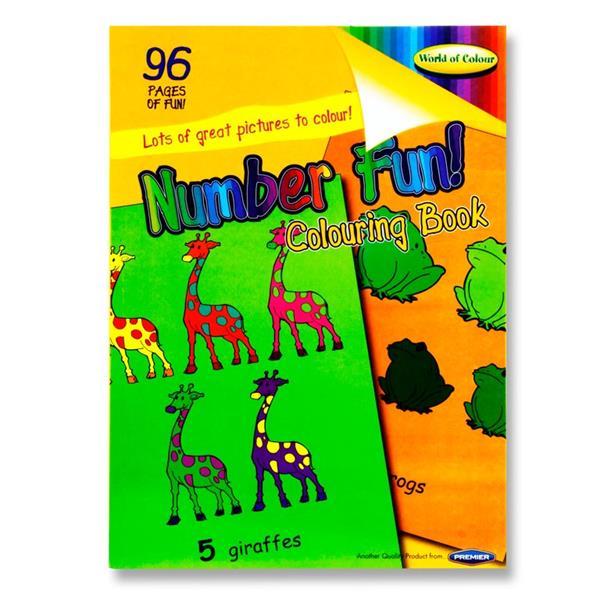 A4 96 Page Perforated Colouring Book - Number Fun by World of Colour on Schoolbooks.ie
