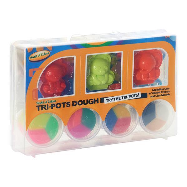 World of Colour - Set of 4 Tri-Pots Dough and Moulds Set by World of Colour on Schoolbooks.ie
