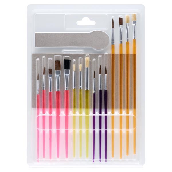 Icon Pack of 15 Assorted Sized Paint Brushes by Icon on Schoolbooks.ie