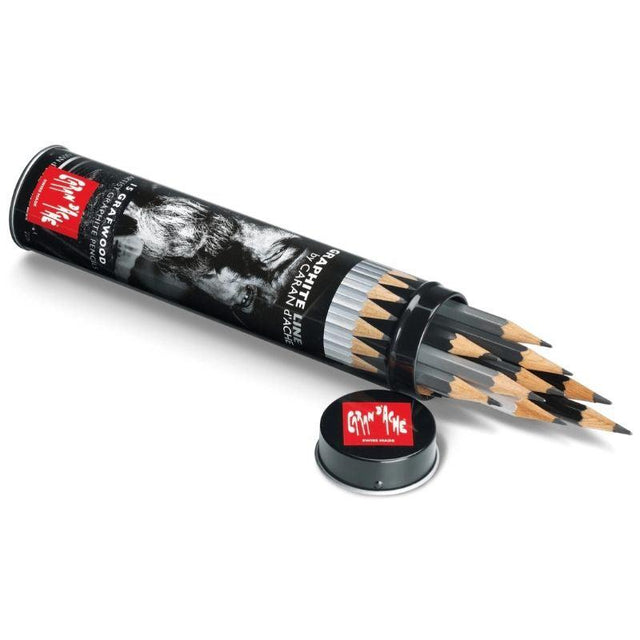 Caran d'Ache - Graphite Line Pencils - Metal Cylinder Pack of 15 (9B-4H) by Caran d'Ache on Schoolbooks.ie