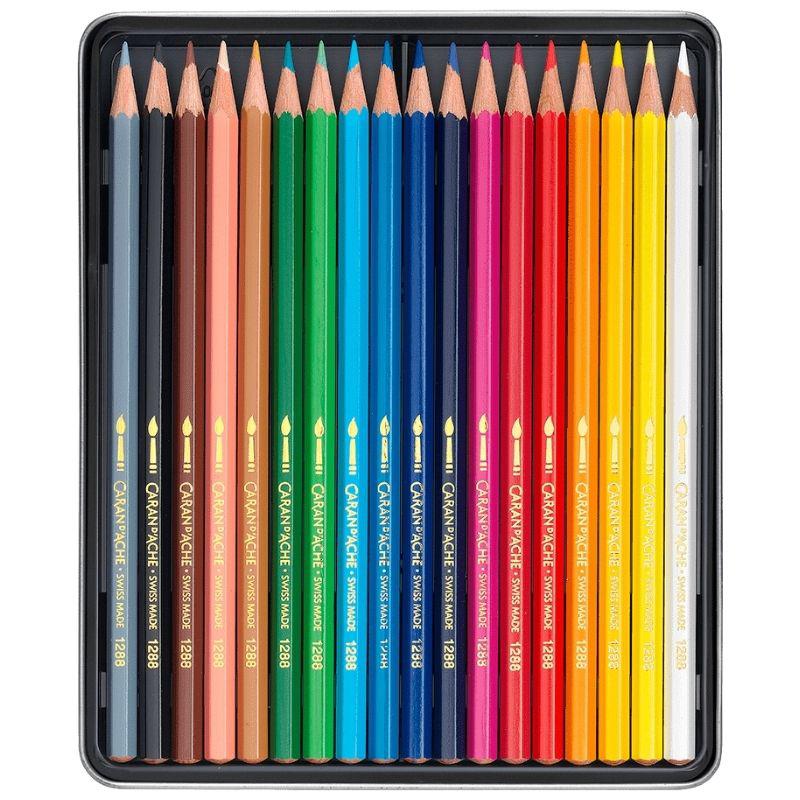 Caran d'Ache - Metal Tin with 18 Water-Soluble Colour Pencils by Caran d'Ache on Schoolbooks.ie