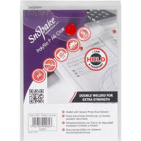Snopake - Polyfile P File Wallet - Portrait - A6 - Clear - Pack of 5 by Snopake on Schoolbooks.ie