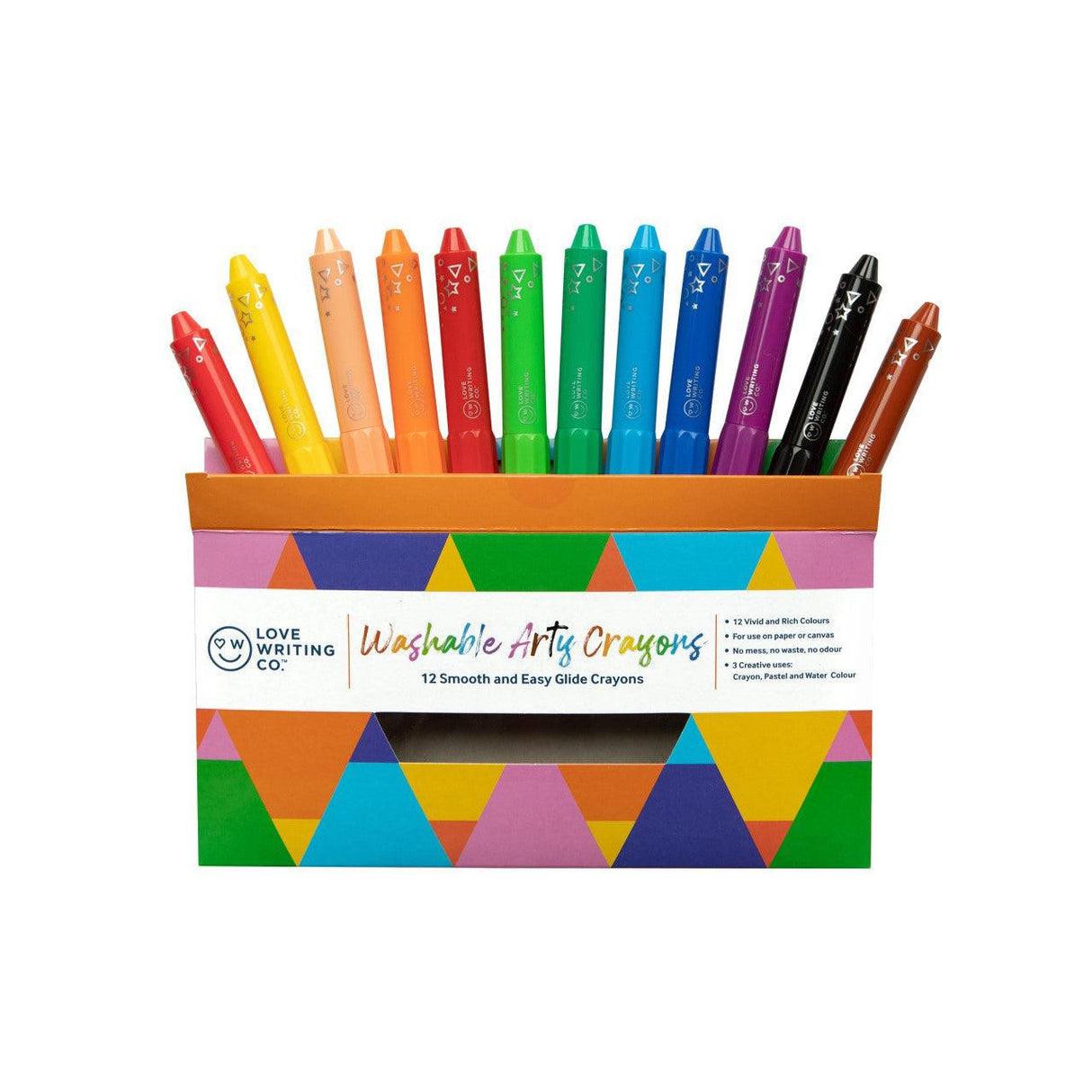 Love Writing Co - 3-in-1 Washable Arty Crayons - Pack of 12 by Love Writing Co. on Schoolbooks.ie