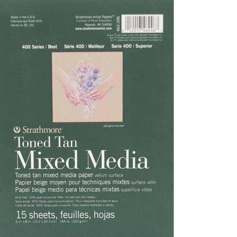 Strathmore - Toned Tan Mixed Media Pad - 6" x 8" - 15 Sheets by Strathmore on Schoolbooks.ie