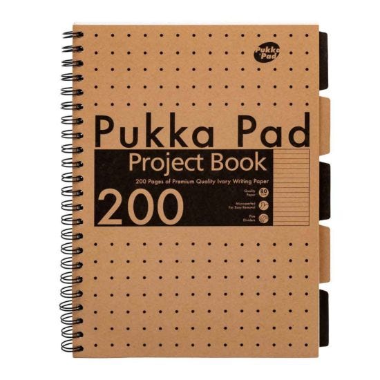 Pukka Kraft - A4 Project Book with Dividers - 200 Pages by Pukka Pad on Schoolbooks.ie