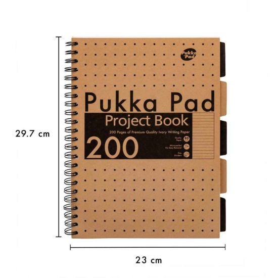Pukka Kraft - A4 Project Book with Dividers - 200 Pages by Pukka Pad on Schoolbooks.ie