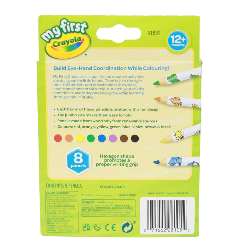 Crayola - My First Easy Grip Jumbo Pencils - Pack of 8 by Crayola on Schoolbooks.ie