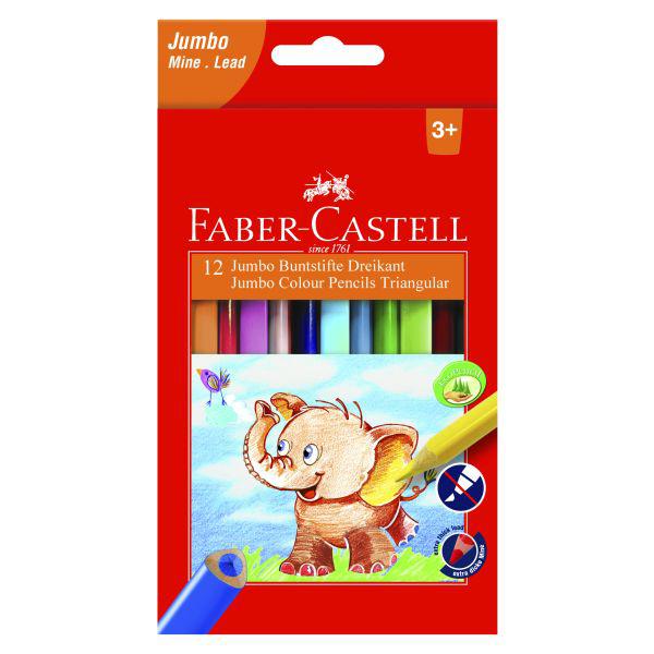 Faber-Castell - Jumbo Triangular Colouring Pencils - Box of 12 by Faber-Castell on Schoolbooks.ie