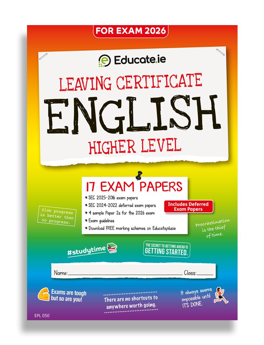 Educate.ie - Exam Papers - Leaving Cert - English - Higher Level - Exam 2026 by Educate.ie on Schoolbooks.ie