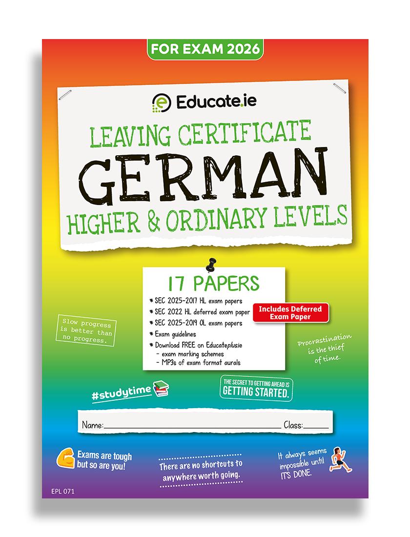 Educate.ie - Exam Papers - Leaving Cert - German - Higher & Ordinary Level - Exam 2026 by Educate.ie on Schoolbooks.ie