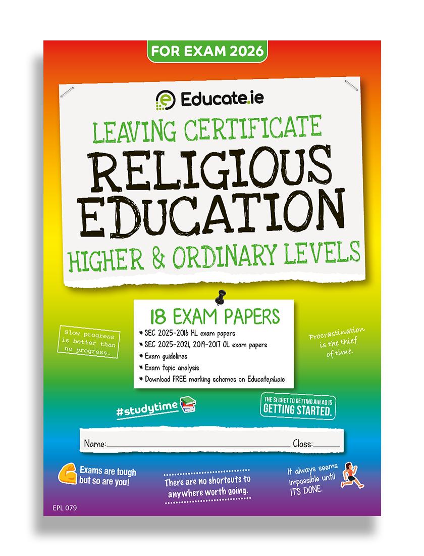 Educate.ie - Exam Papers - Leaving Cert - Religious Education - Higher & Ordinary Level - Exam 2026 by Educate.ie on Schoolbooks.ie