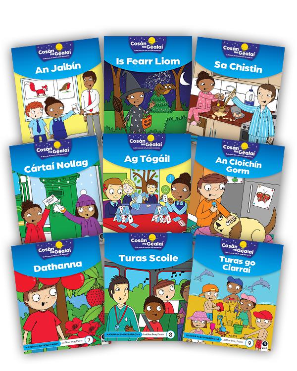 Cosán na Gealaí - Senior Infants - Fiction Reader - 9 Pack by Gill Education on Schoolbooks.ie