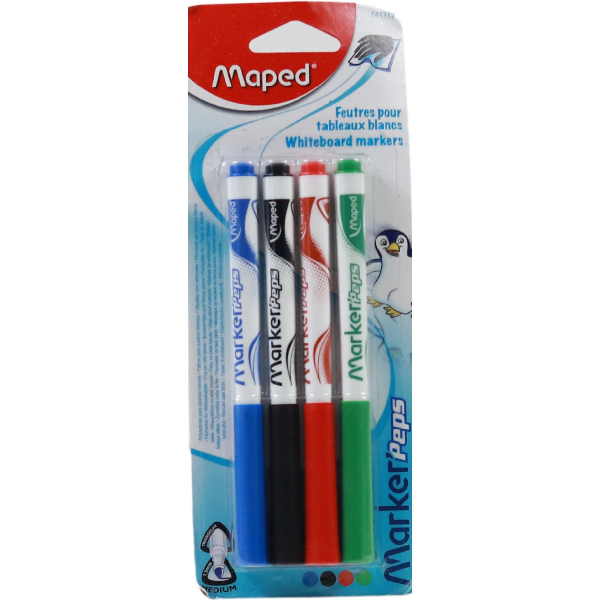 Maped - 4 Marker'peps Whiteboard Markers - Assorted Colours by Maped on Schoolbooks.ie