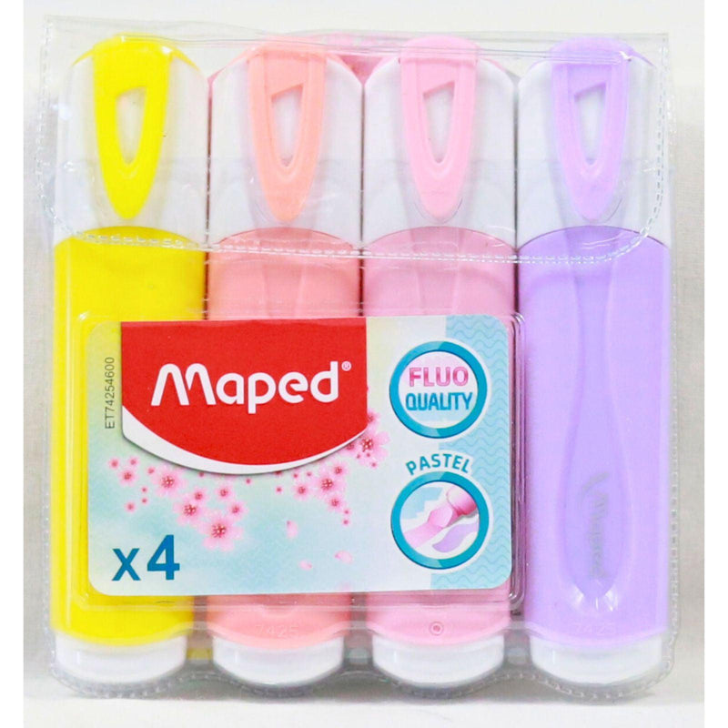 Maped Fluo'peps Packet of 4 Pastel Highlighters by Maped on Schoolbooks.ie