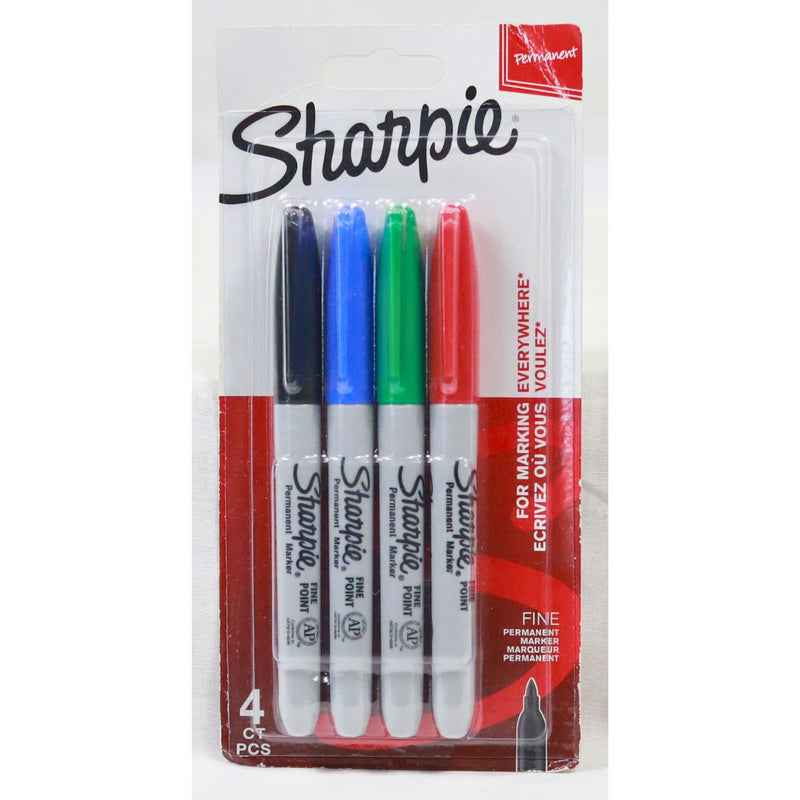 Sharpie - 4 Fine Tip Permanent Markers - Assorted Colours by Sharpie on Schoolbooks.ie