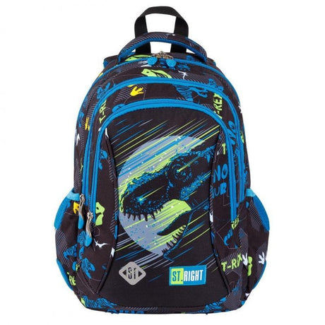 ■ St.Right - Dinosaur - 3 Compartment Backpack - BP26 by St.Right on Schoolbooks.ie