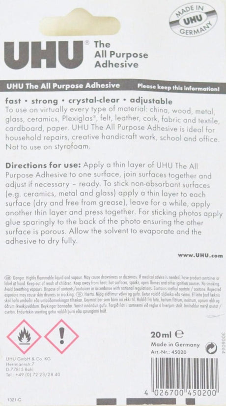 UHU - THE All Purpose Adhesive - 20ml by UHU on Schoolbooks.ie