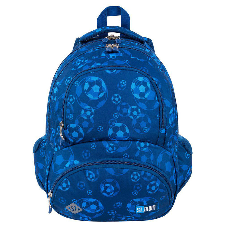 St.Right - Blue Football - 3 Compartment Backpack by St.Right on Schoolbooks.ie