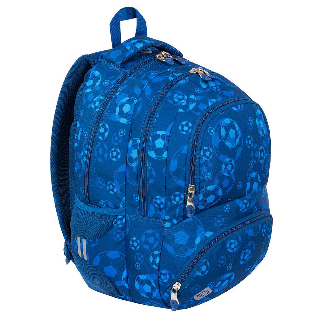 St.Right - Blue Football - 3 Compartment Backpack by St.Right on Schoolbooks.ie