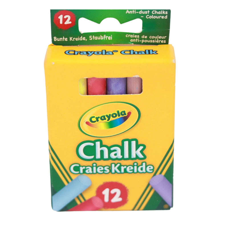 Crayola 12 Anti Dust Coloured Chalk by Crayola on Schoolbooks.ie