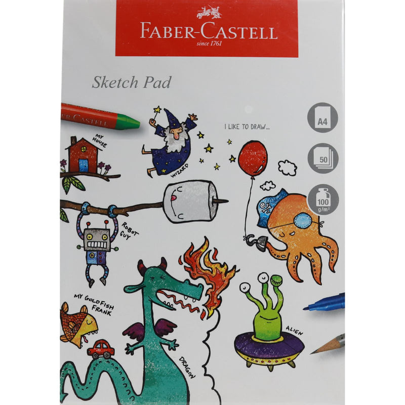 Faber-Castell - A4 Sketch Pad Gummed - 100gsm - 50 Sheets by Faber-Castell on Schoolbooks.ie