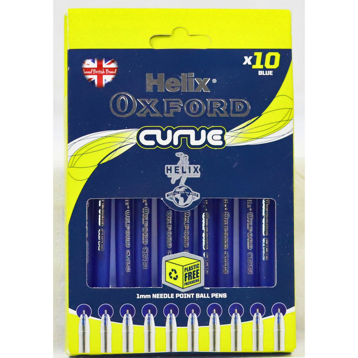 Helix Oxford Curve - 10 Ballpoint Pens - Blue by Helix on Schoolbooks.ie