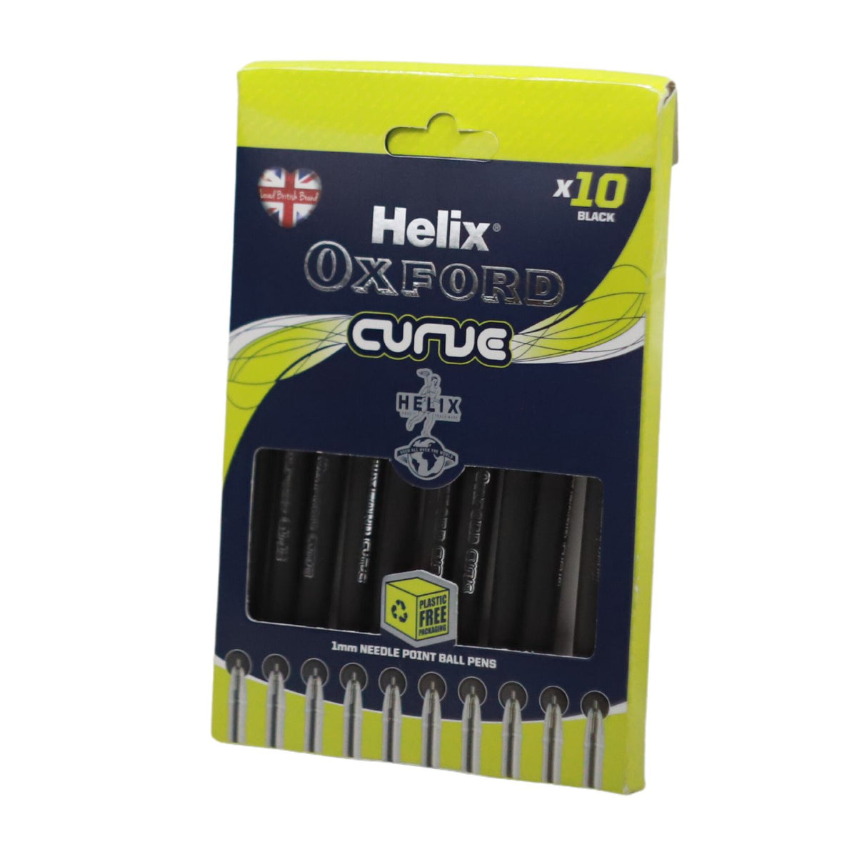 Helix Oxford Curve - 10 Ballpoint Pens - Black by Helix on Schoolbooks.ie