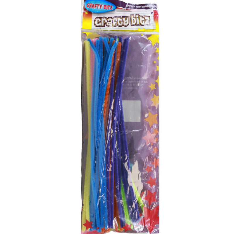 Crafty Bitz Packet of 42 12" Pipe Cleaners Stems - Neon Chenille by Crafty Bitz on Schoolbooks.ie