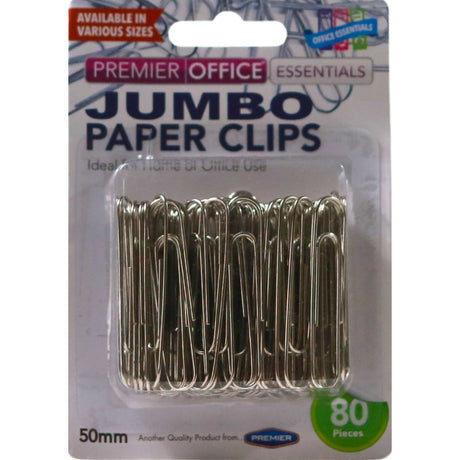 Premier Office - 80 x 50mm Jumbo Paper Clips by Premier Office on Schoolbooks.ie