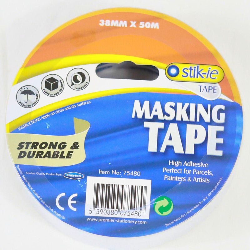 Stik-ie Roll Masking Tape - 50m X 38mm by Stik-ie on Schoolbooks.ie