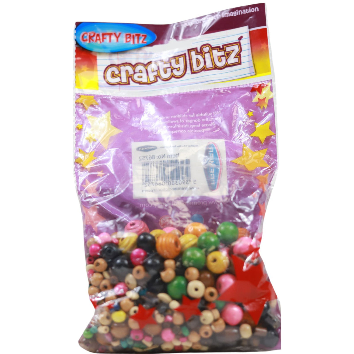 Crafty Bitz 100g Pack Coloured Wooden Beads by Crafty Bitz on Schoolbooks.ie