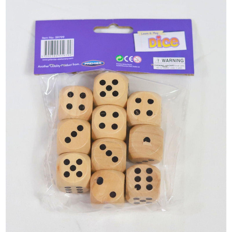Clever Kidz - Wooden Dice - Pack of 10 by Clever Kidz on Schoolbooks.ie