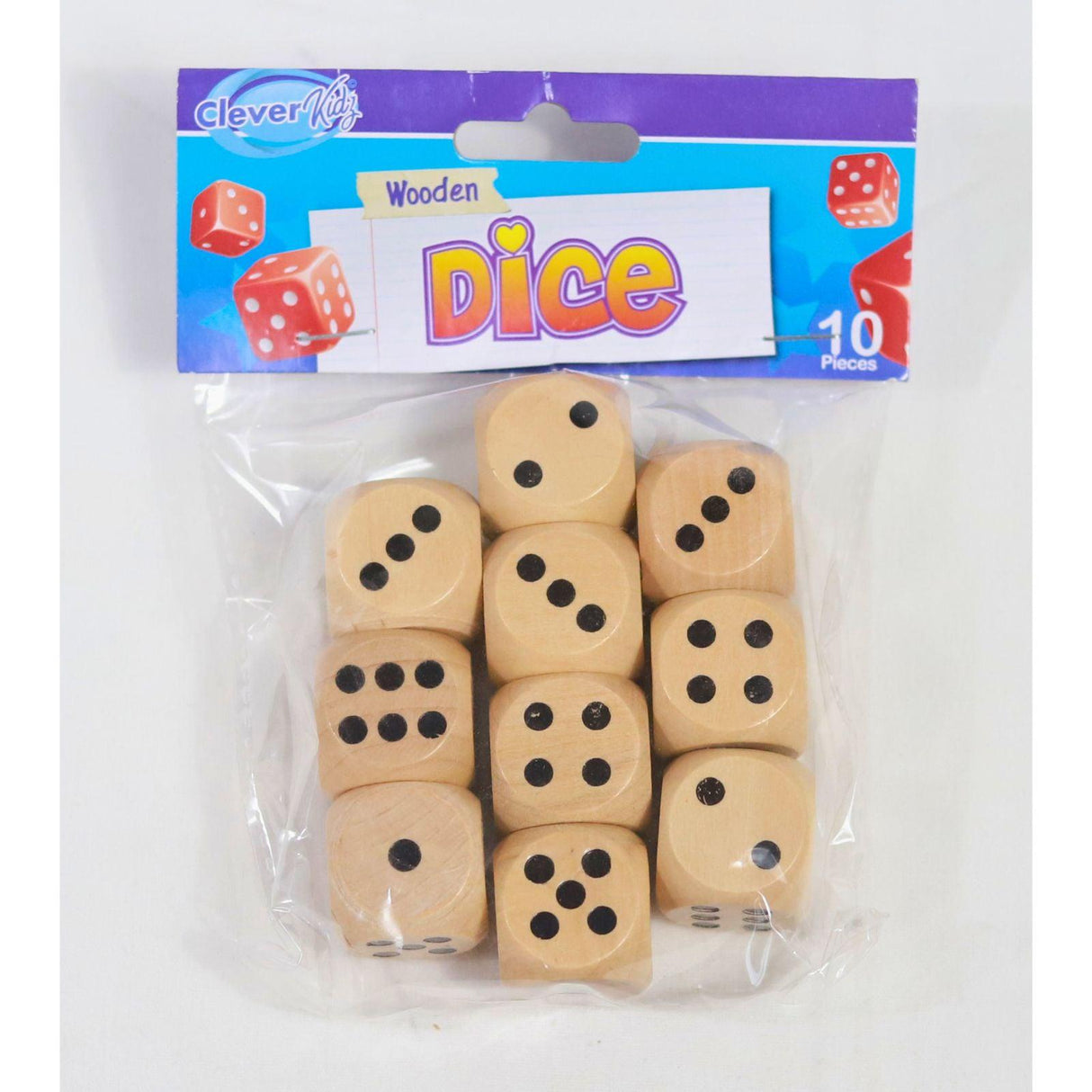 Clever Kidz - Wooden Dice - Pack of 10 by Clever Kidz on Schoolbooks.ie