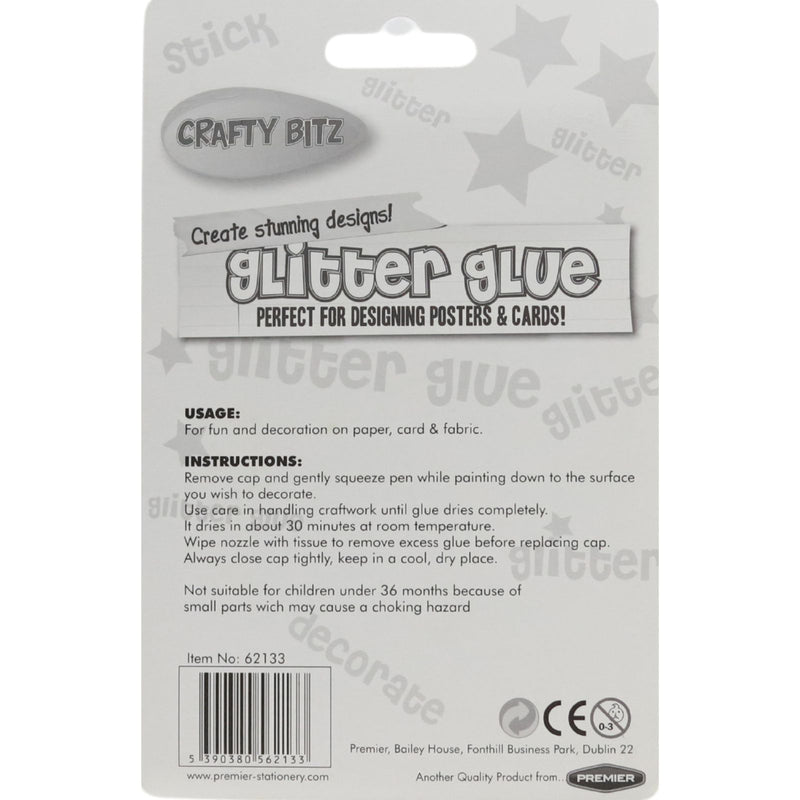 Crafty Bitz Card 6 x 15g Glitter Glue by Crafty Bitz on Schoolbooks.ie