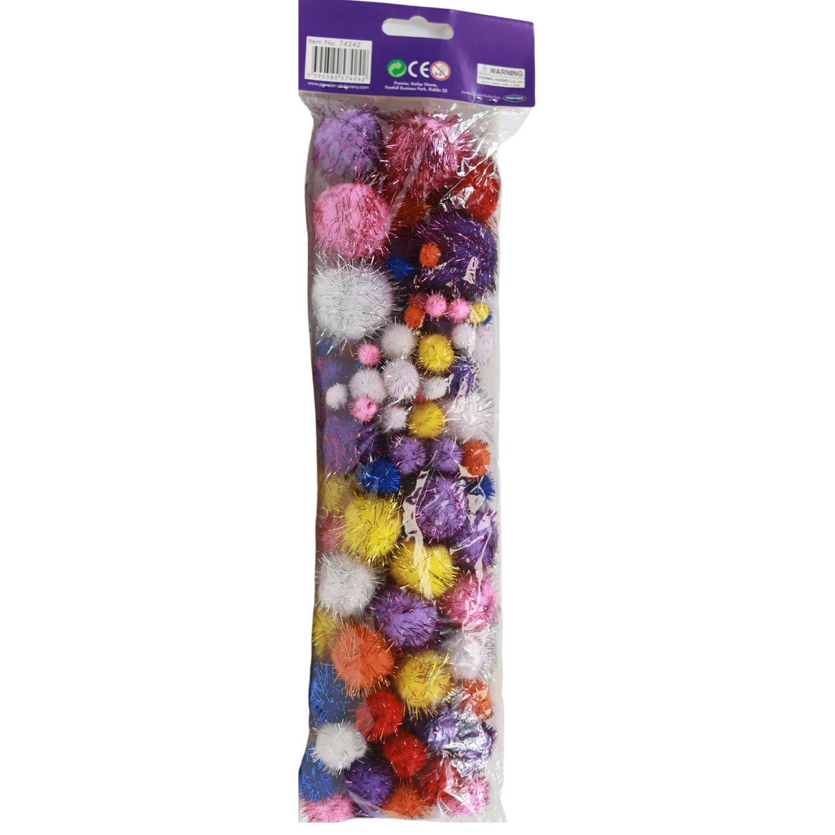 Crafty Bitz - 100 Assorted Sizes Pom Poms - Glitter by Crafty Bitz on Schoolbooks.ie