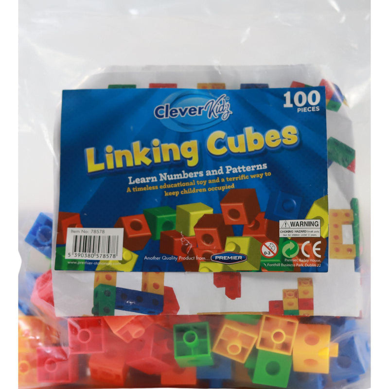 Clever Kidz Bag 100 Coloured Linking Cubes by Clever Kidz on Schoolbooks.ie