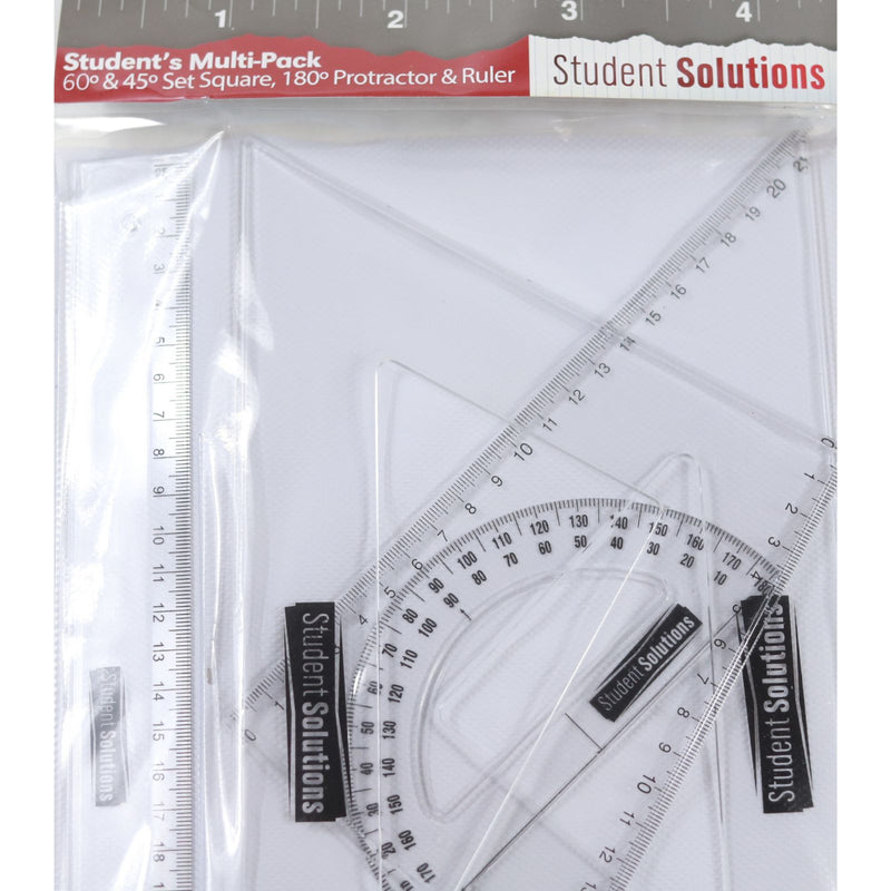 Student Solutions - 4 piece Multi-pack Set Square Set by Student Solutions on Schoolbooks.ie