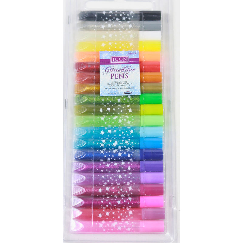 Icon - 20 Glitter Glue Pens by Icon on Schoolbooks.ie